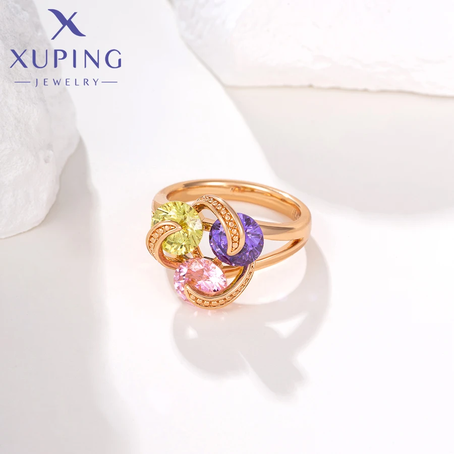 Xuping Jewelry Fashion Charm Trendy Stone Popular Rings for Women Gold Color Plated Color Gift X00096881 - 5