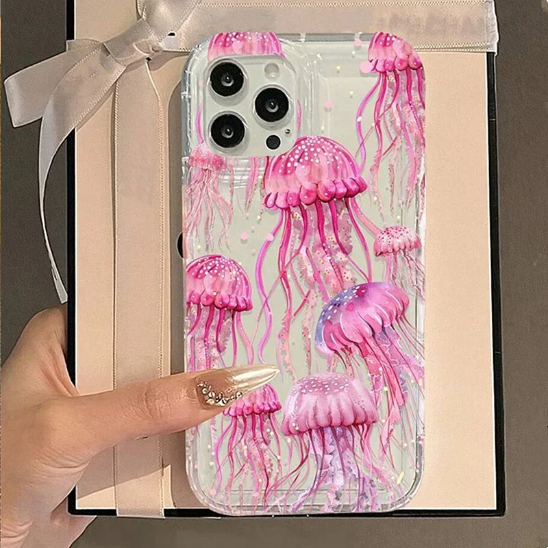 Ocean Shell Turtle Clear Phone Case with Summer Print Design