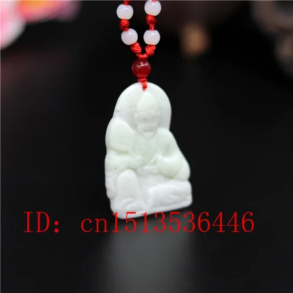 

Натуральный белый нефрит, резной кулон счастливого Будды, китайское ожерелье, очаровательные ювелирные изделия, модный амулет, подарки на удачу для мужчин и женщин