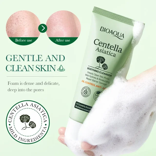 BIOAQUA Centella Asiatica Facial Cleanser Moisturizing Oil Control Face Cleansing Face Wash Foam Facial Cleanser Skin Care 5