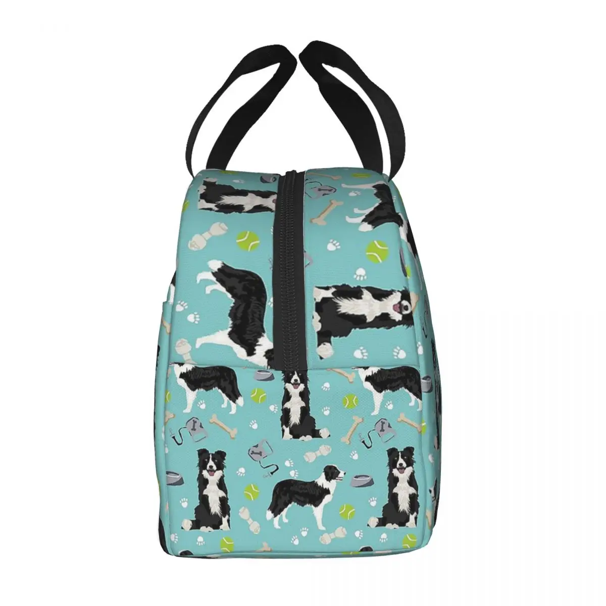 Border Collie Tennis Lunch Bags Portable Insulated Oxford Cooler Bags Dog Thermal Food Picnic Lunch Box for Women Children
