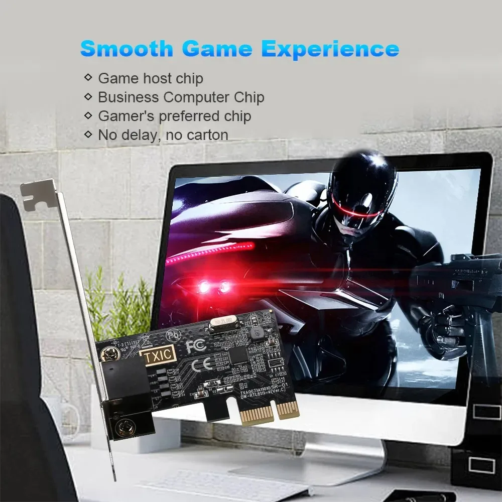 1G PCI-E To RJ45 Network Card RTL8111E Chip Gigabit Ethernet PCI Express Network Card 10/100/1000Mbps 1Gbps For PC