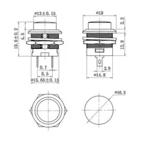 Reset Switch 16mm Momentary Push Button R13-507 ﻿ 2