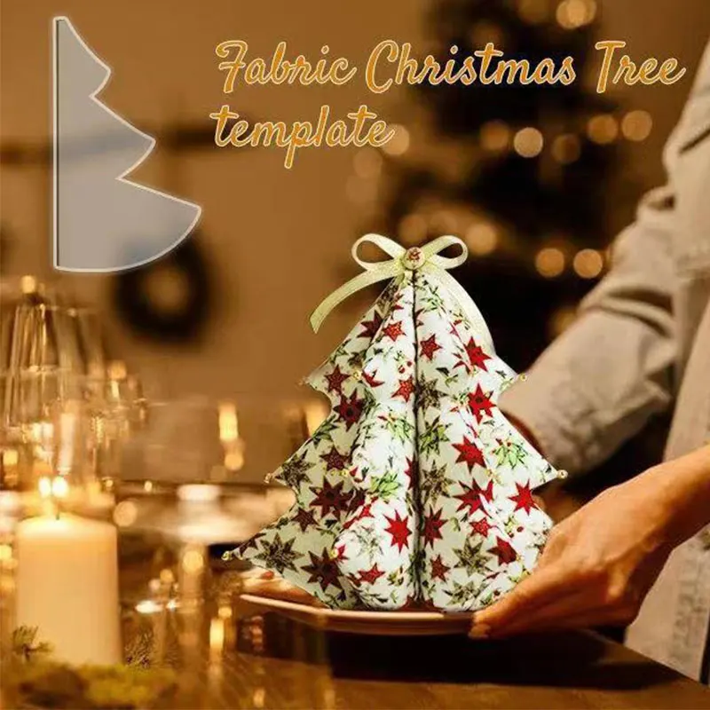 Description Picture 5 of itemNUBECOM Christmas Tree Sewing Patterns Knitting Stencil Decor DIY Christmas Tree Quilting Templates Acrylic Template Sewing Tool