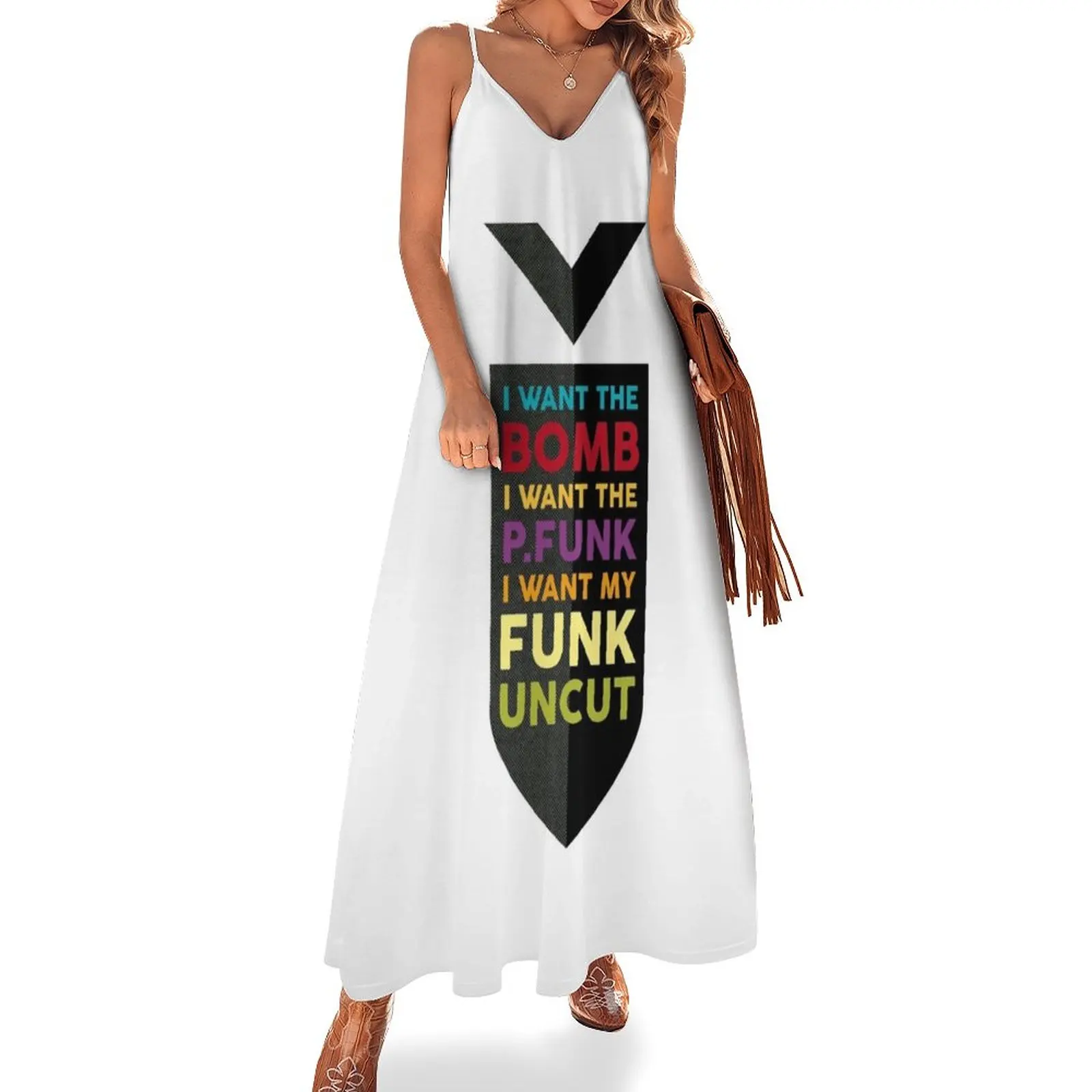 

I WANT MY FUNK UNCUT Sleeveless Dress Female clothing Long veiled dresses