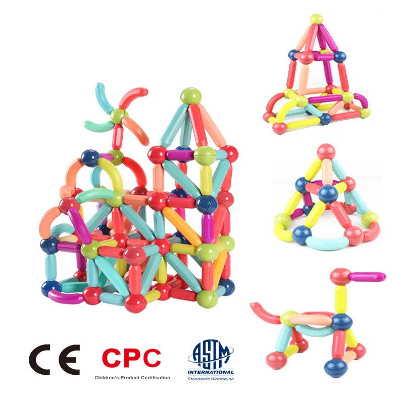 

Magic Magnetic Building Blocks Toy Magnetic Construction Set Magnet Ball Sticks Rod Games Montessori Educational Toys For Kids