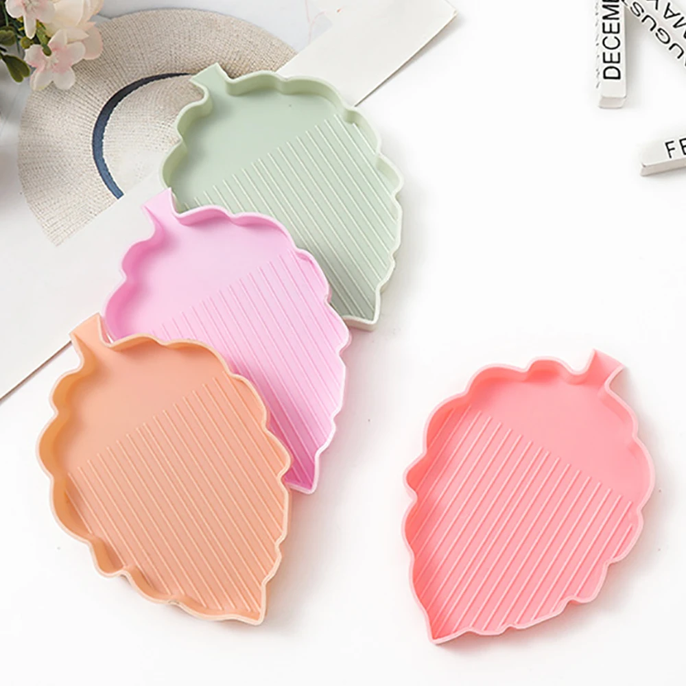 4PCS/Set Leaves-Shaped Diamond Painting Drills Tray Cross Stitch Embroidery Diamond Painting Beading Plates DIY Cross Stitch Too