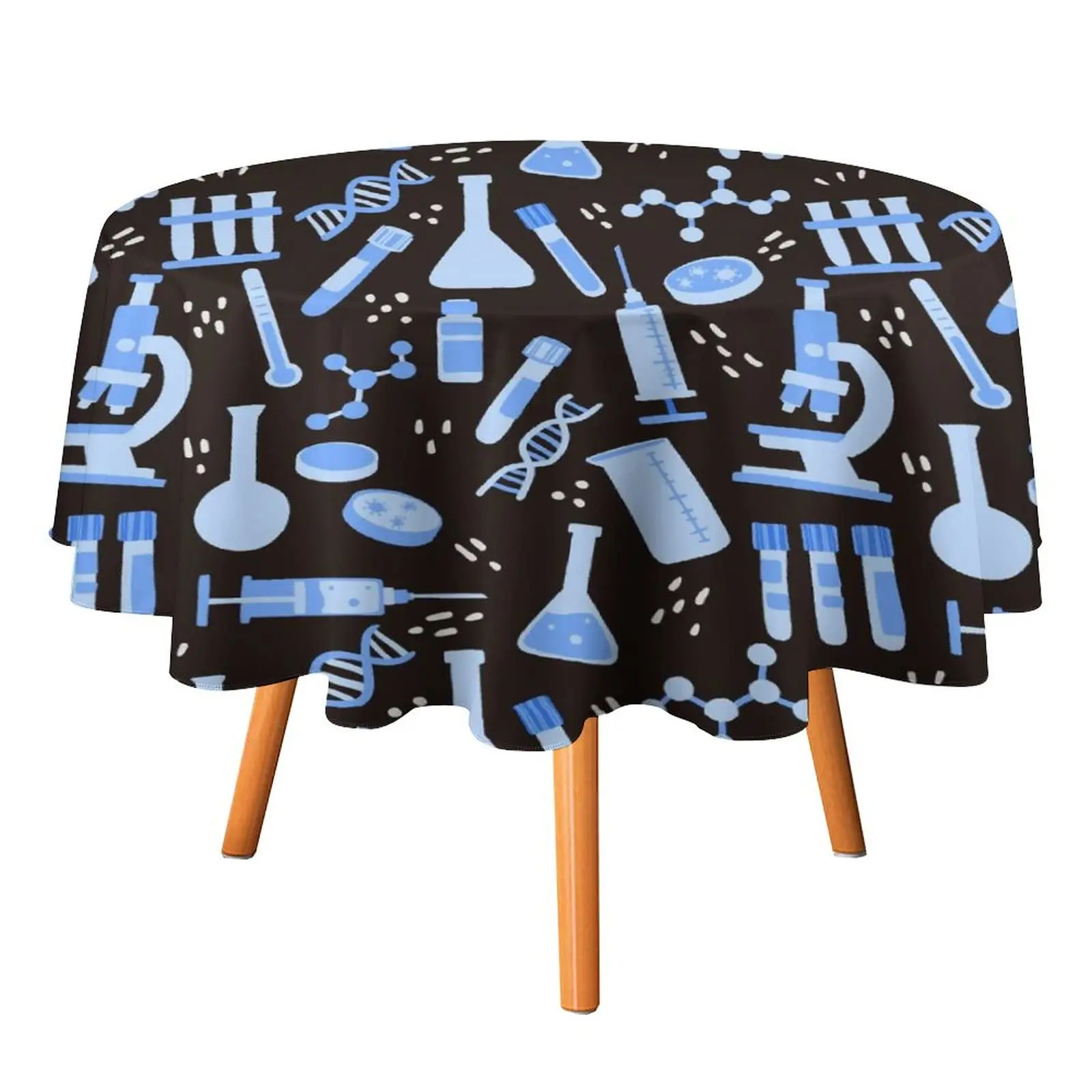 

Scientific Medical Lab Tools Round Tablecloth 60 Inches Funny Table Cloth Decorative Table Cover Fabric for Dining Washable
