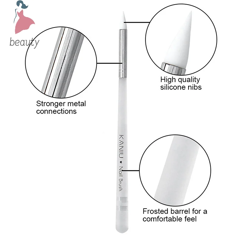 1Pcs 3D Image DIY Dotting Polish Brushes Silicone Nail Art Pen Brush UV Gel Polish Tip Sculpture Pen DIY Manicure Tool