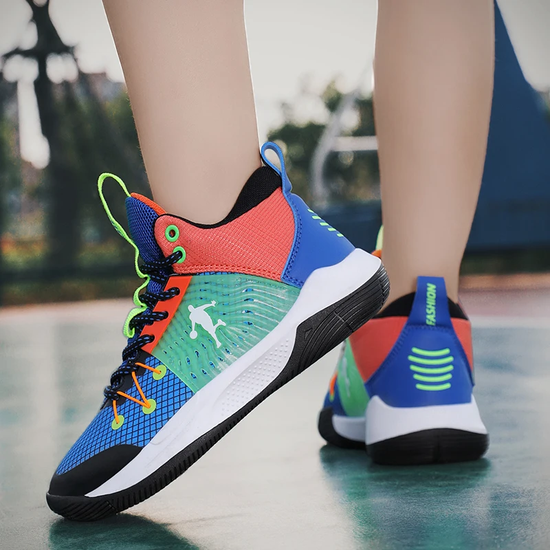 Brand Design Basketball Shoes For Kids Sneakers Comfort Cushion Boys Sport Sneakers Training Shoes Non-Slip Children\'s Sneakers
