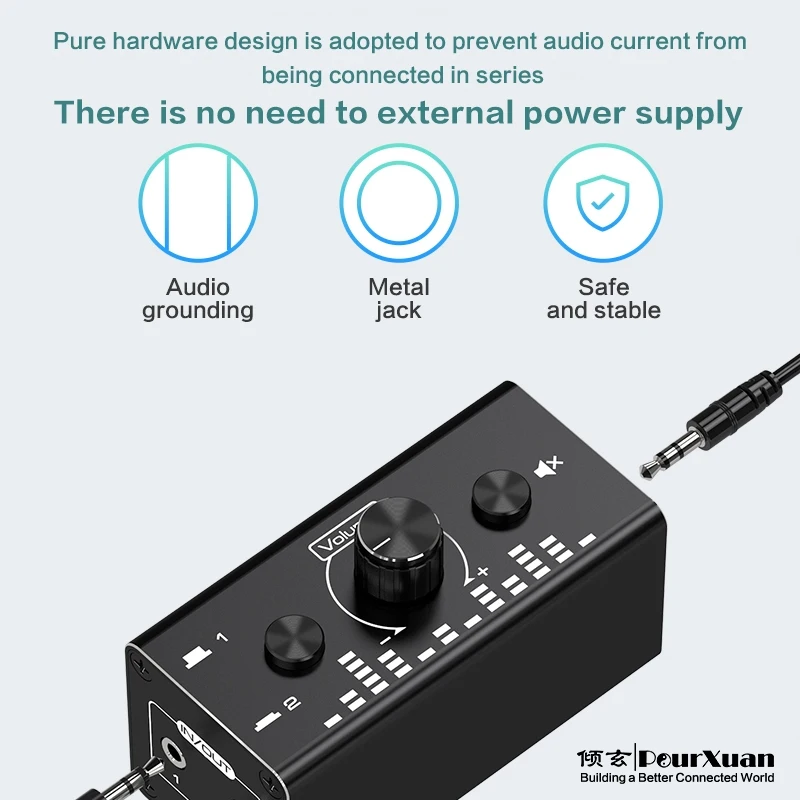 Aux mm de Áudio Jack Divisor Interruptor a em Extensão Fêmea para Fêmea Vias Analógico Amplificador Falante Adaptador Swticher - Imagem 3
