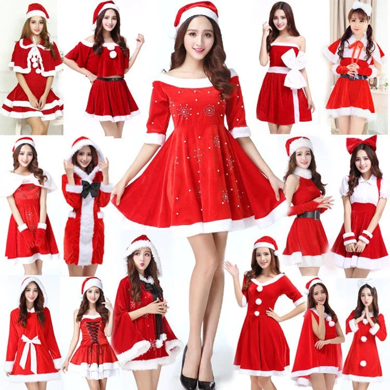 

Fashion Miss Claus Dress Suit Women Christmas Fancy Party Dress Sexy Santa Outfits Hoodie Santa Claus Sweetie Cosplay Costumes
