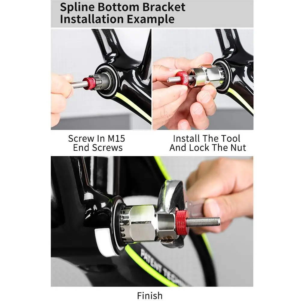 Bicycle Square Taper Bottom Bracket Installation Removal Anti-drop Tool Aluminum Alloy Road Bike Remover Fixing Rod, bicycle bottom bracket tool