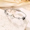 A Fashionable Jewelry Cross-border four-leaf flower original stainless steel wire rope bracelet magnetic suction bracelet fashio 4