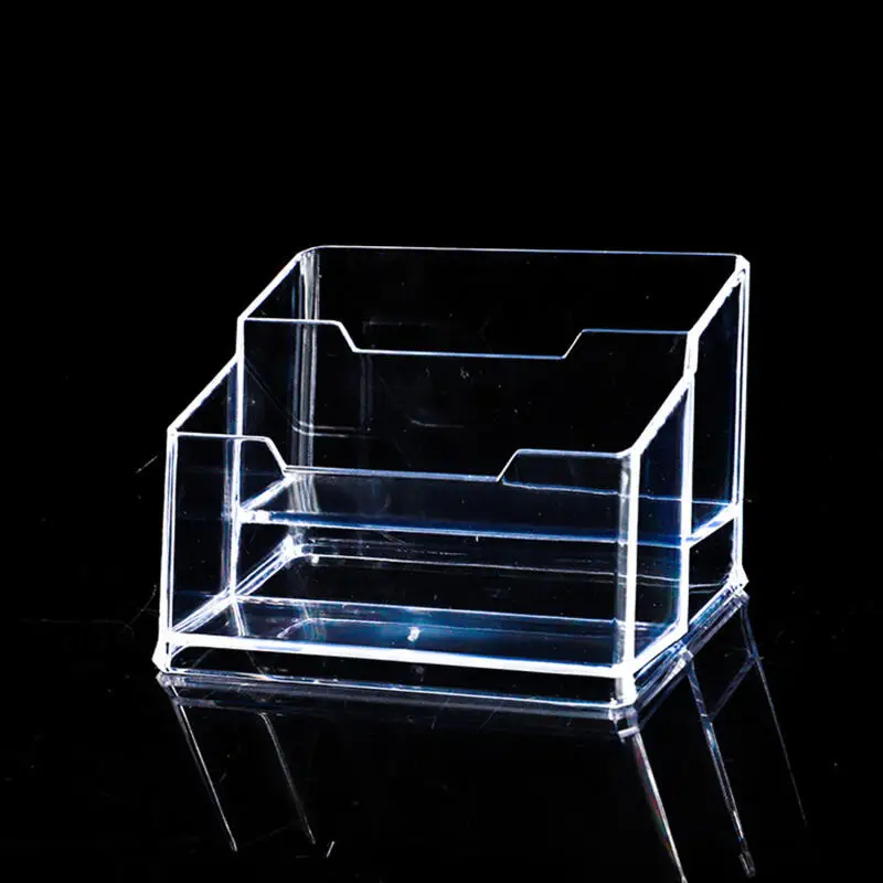 1개 투명 책상 선반 박스 보관 디스플레이 스탠드 아크릴 플라스틱 투명 데스크탑 명함 홀더 카드 홀더