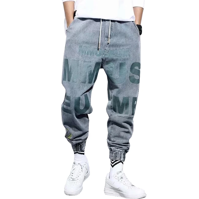 

Men Jeans Pants Fashion 2023 New Hip Hop Cargo Casual Harem Joggers Streetwear Denim Trousers
