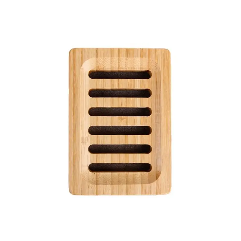 

Drainage and Anti-slip Portable Bamboo Friendly Natural Bamboo Soap Dish Holder