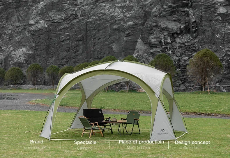 Mighty Dome Tent For Eight To Ten With Silver Coated Fabric Sun Shield