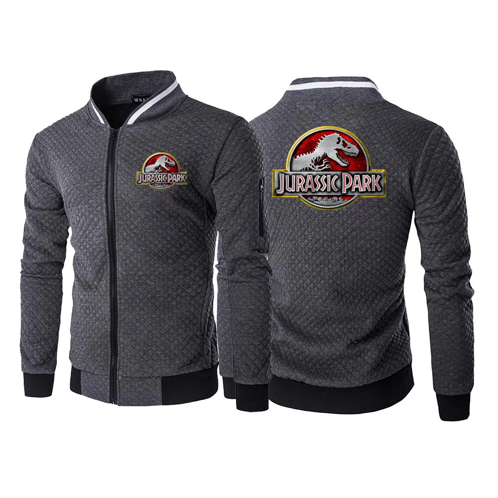 Jurassic Park 2023 New Men Printing Casual Comfortable Fashion Simple Spring Autumn Hot Sale Six-color Zipper Round Neck Coat