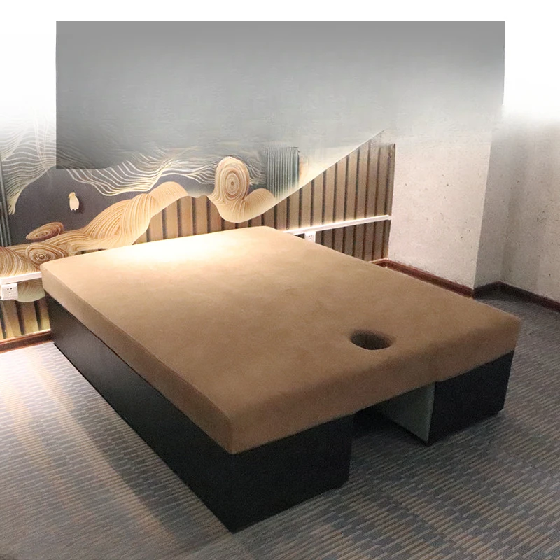 

Customized solid wood Chinese massage beauty spa massage therapy moxibustion fumigation bed