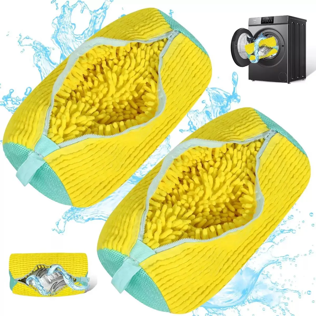 1PCS Wash Shoes Bag Padded Net Laundry Shoes Protector Fluffy fibers Polyester Washing Shoes Machine Laundry Bag Drying Bags