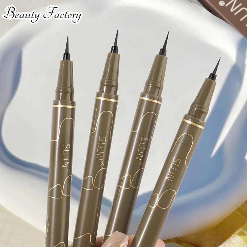 여성용 초박형 방수 리퀴드 아이라이너, 한국 메이크업, 속건성, 부드러운 아이 라이너, 길고 마지막 속눈썹 펜 화장품 