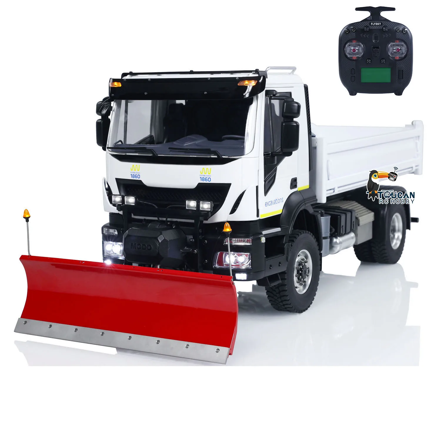 Toys 4x4 Metal 1/14 RC Hydraulic Dumper Truck Snow Blade TOUCAN Radio Control Tipper Cars Finished Vehicle Model TH23845 2