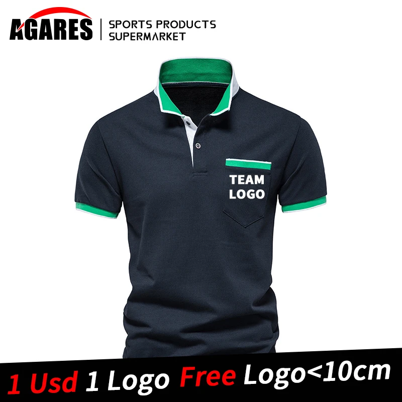 

Men's Casual Polo Shirt Cotton T-Shirt 2022 Summer Lapel Breathable Sports Stitching Pockets Men's A golf T-shirt