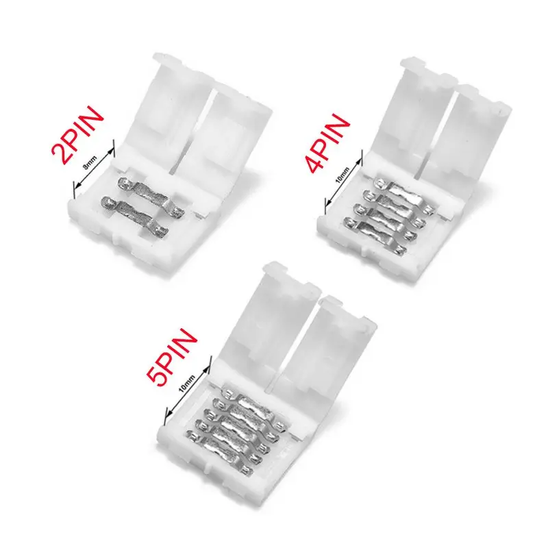 5-100pcs RGBW LED Connector 5pin 10mm 2pin 4pin Free Soldering for 5050 3528 Single Color RGB RGBWW Strip Light | Обустройство дома
