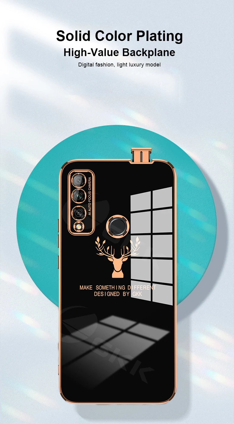 Luxury Plating Square Soft Case For Huawei Honor 9X Global Lifting Lens Protecti