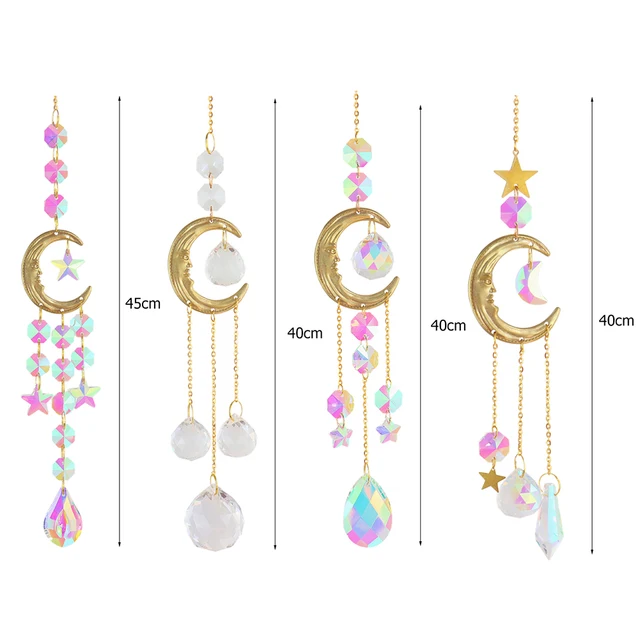 Petit attrape soleil lune étoile boule et perles de 20mm doré et  Transparent à suspendre pour illumine objet decoratif SJXL5797 - Cdiscount  Maison