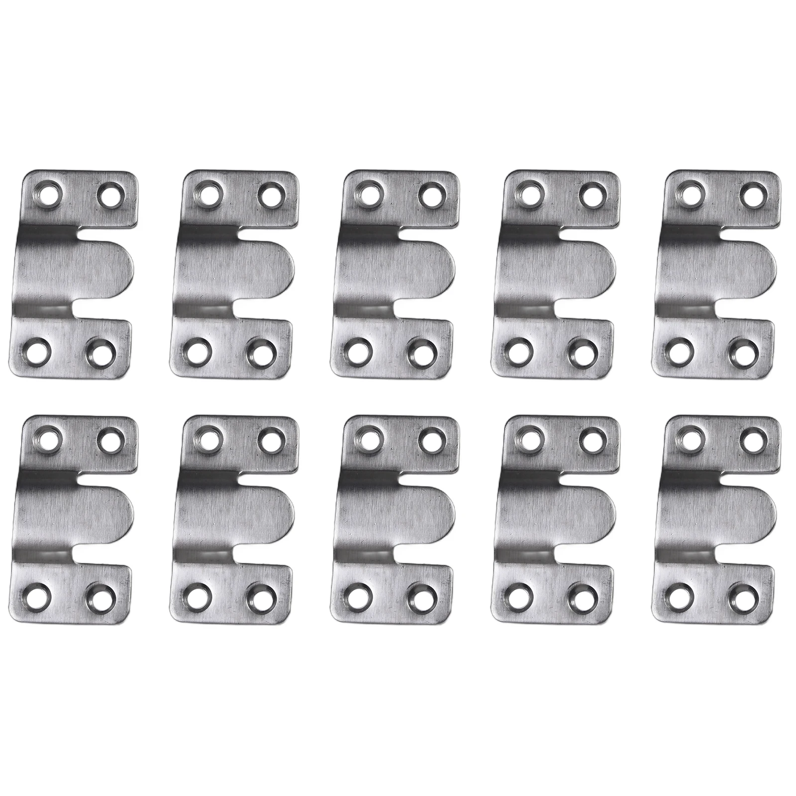 10Pcs Stainless Steel Interlock Hanging Buckle Flush Mount Bracket Furniture Connector Wall Picture Frame Hanger Display Hooks