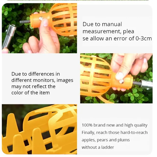 Farm Kert Szedéskészülék -Garden Szerszámok Mély Kosár Gyümölcsválasztó Fej Kényelmes Gyümölcs Fogó Alma Őszibarack Szedés - Image 5