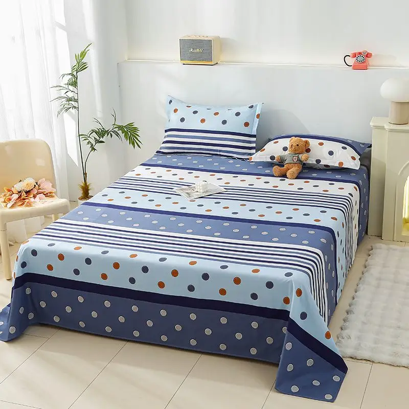 3pcs/Set Home Textile Bed Sheet Set with Pillowcases Cotton Material Lovers Home Room Bedding Flat Sheet Bed Sheet Set - 6