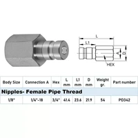 1/8" Body PD342 Series PD Steel Test Port & Diagnostic Equipment Quick Nipple 2