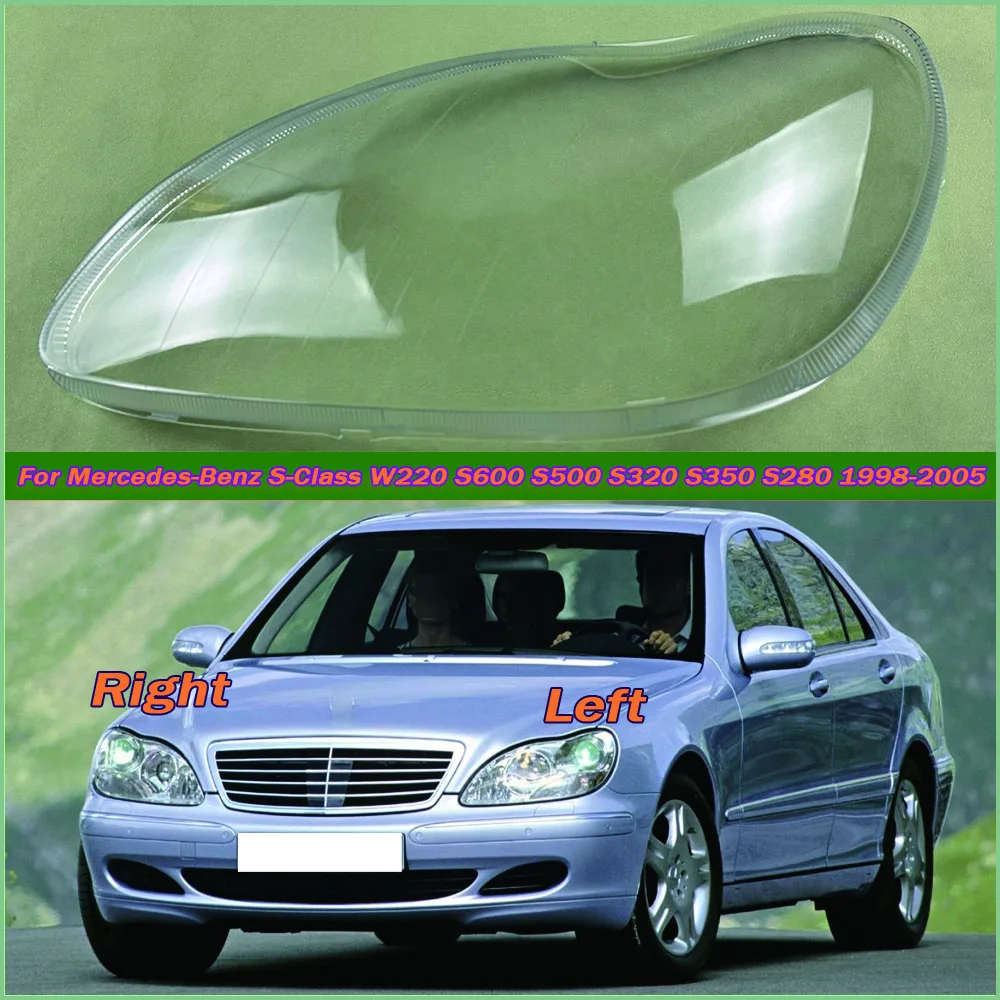 

For Mercedes-Benz S-Class W220 S600 S500 S320 S350 S280 1998-2005 Headlight Cover Shade Lampshade Lens Headlamp Shell Plexiglass