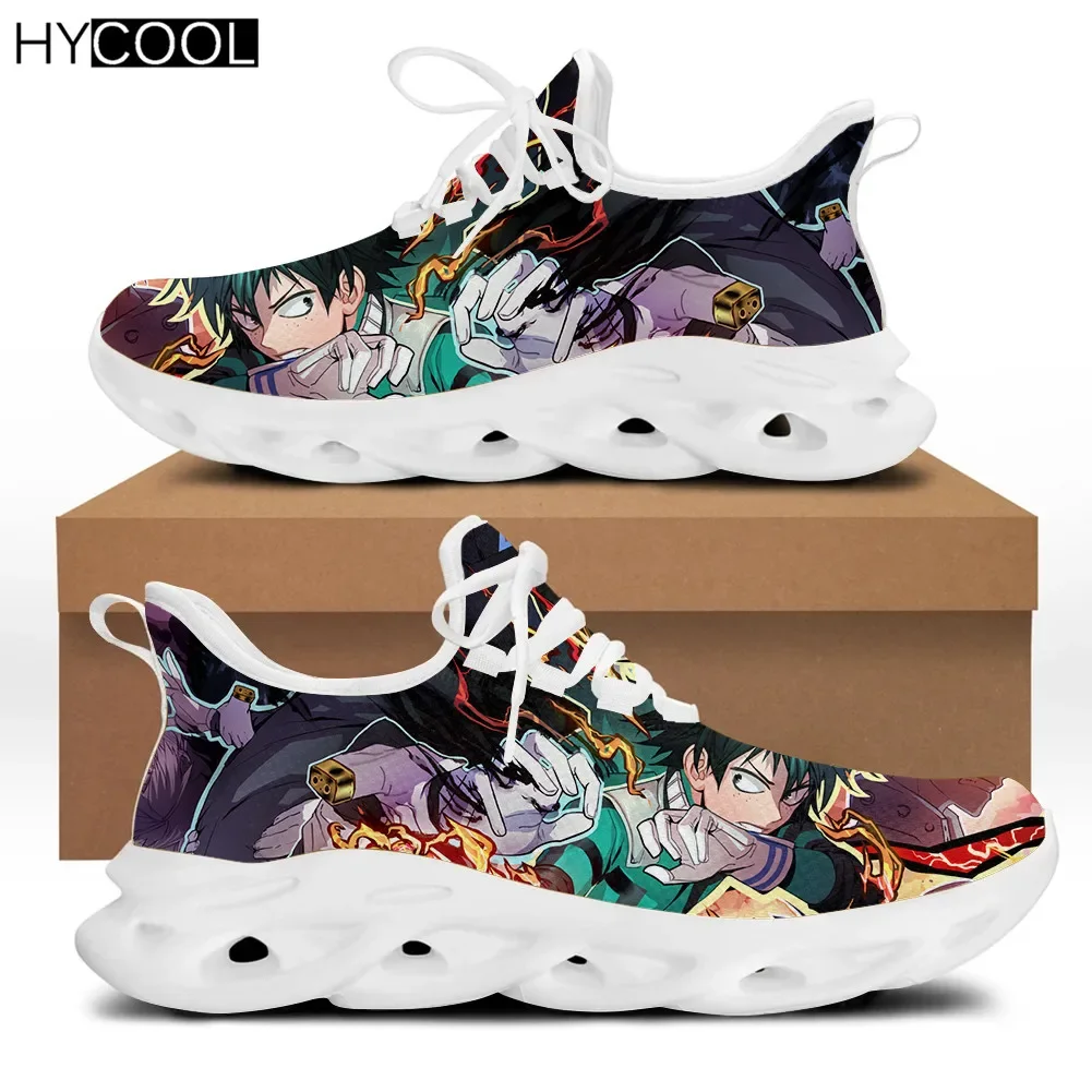 Japanese Anime My Hero Academia Print Casual Flats Shoes for Men Male Lace Up Breathable Walking Sneakers tenis de mujer 3
