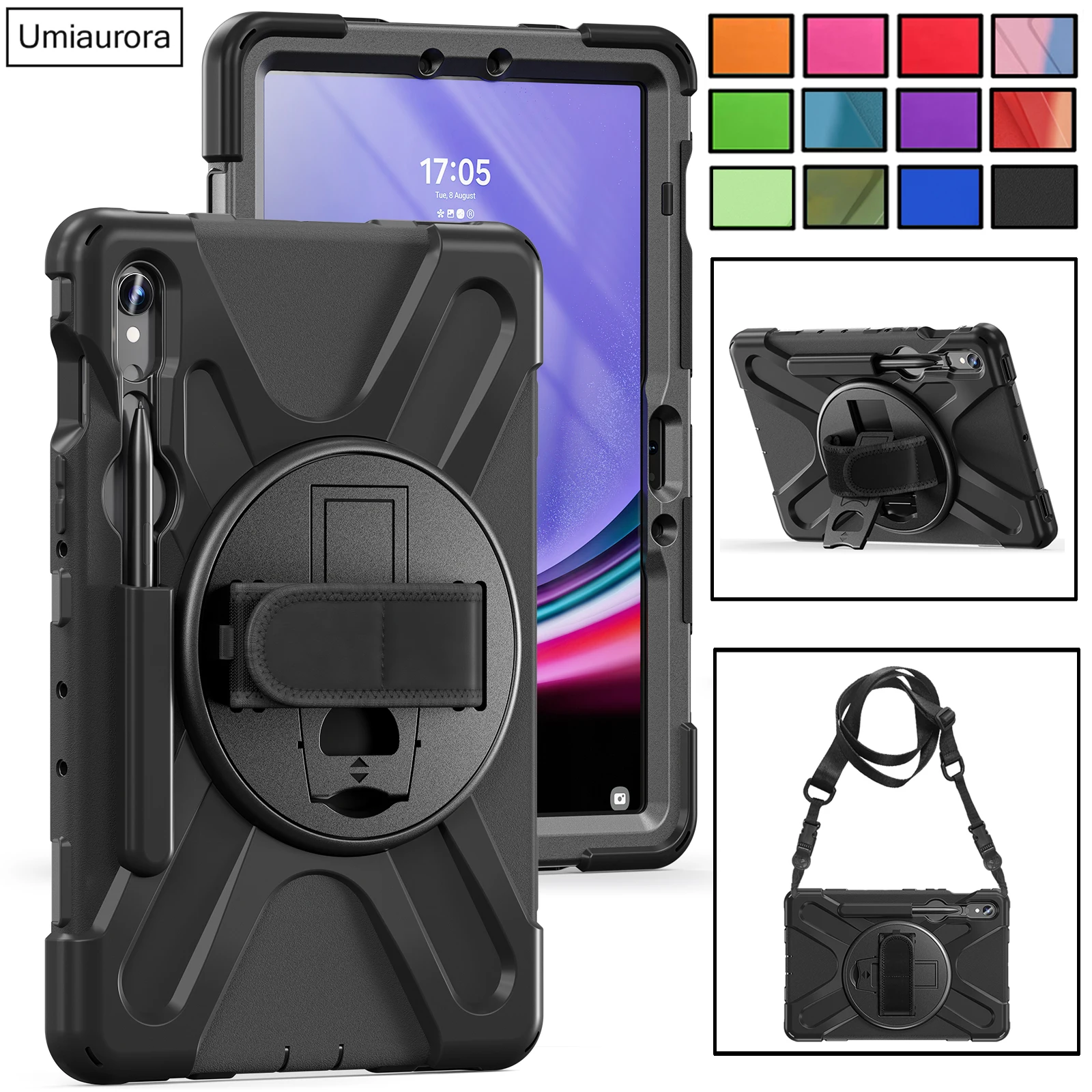Per Samsung Tab S9 Ultra Sm-X910 S7 Fe S8 Plus Sm-X610 Sm-X810 X710 T970 Custodia Per Tablet Rotazione Cinturino A Mano Supporto Custodia Antiurto