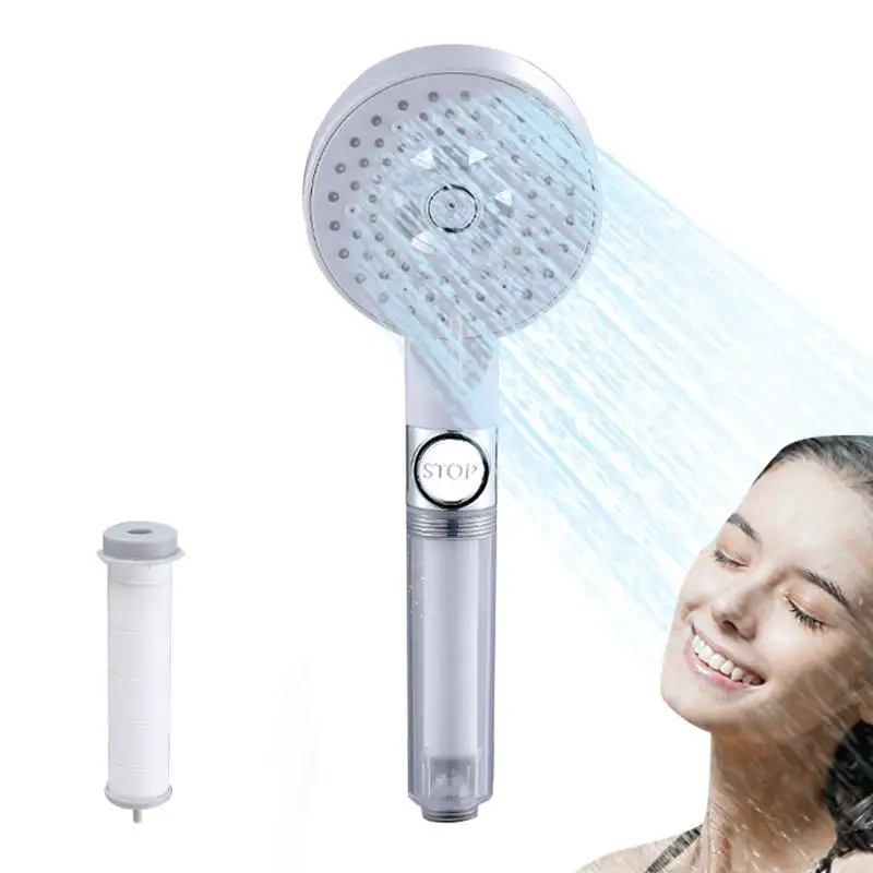 

High Pressure Handheld Shower Head Adjustable Showerheads with Hose Water Saving One Key Stop Spray Nozzle Bathroom Accessories