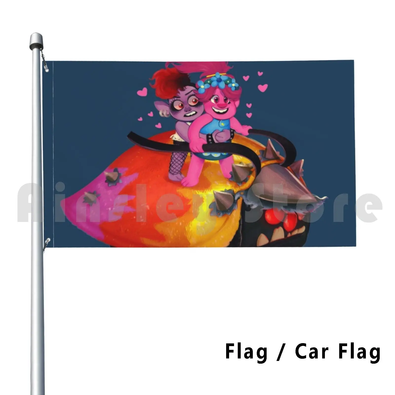 Barb E Papavero! Outdoor Decor Flag Car Flag Trolls Poppy Barb Trolls World Tour Branch Broppy Dreamworks Shork Twt Trolls