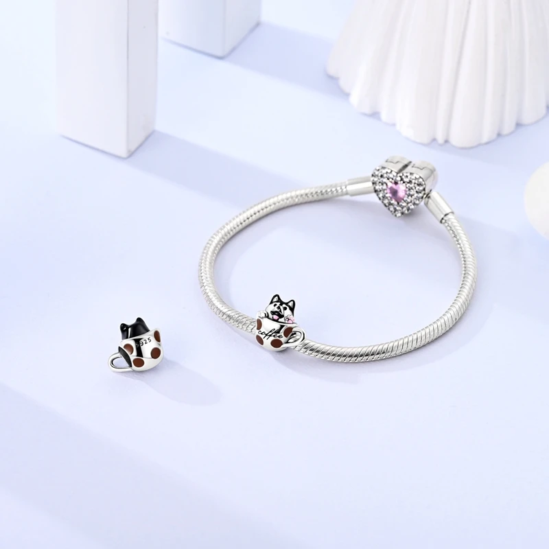 Neueste atemberaubende Charms-Perlen aus 925er-Sterlingsilber, niedliche Haustiere, baumelnder leuchtender Hund-Anhänger, passend für Original-Armbänder, DIY-Schmuck – Detail 25