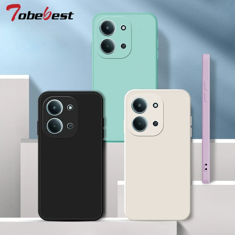Stylish Square Frame Silicone Phone Case - Matte Soft Back Cover