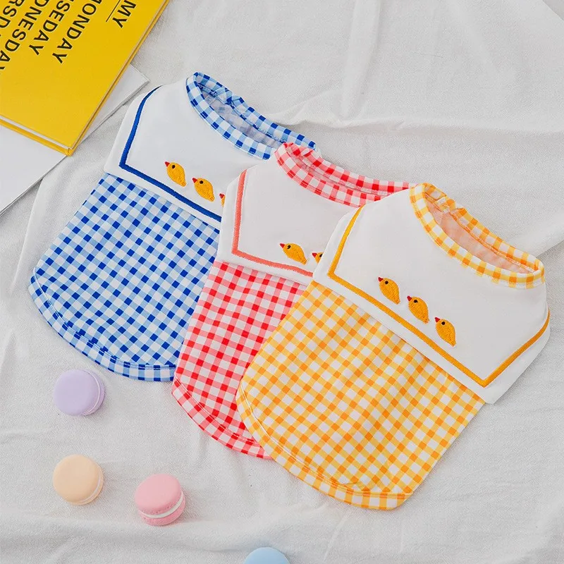 

Spring and Summer New Products Puppy Plaid Vest Cat Small and Medium-sized Dog Two-legged Clothing Pet Clothes