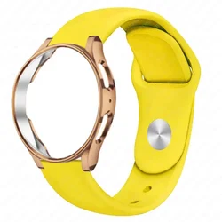 Premium Soft Silicone Strap with TPU Protective Case & Screen Protector - Garmin Vivoactive 5 (Yellow)