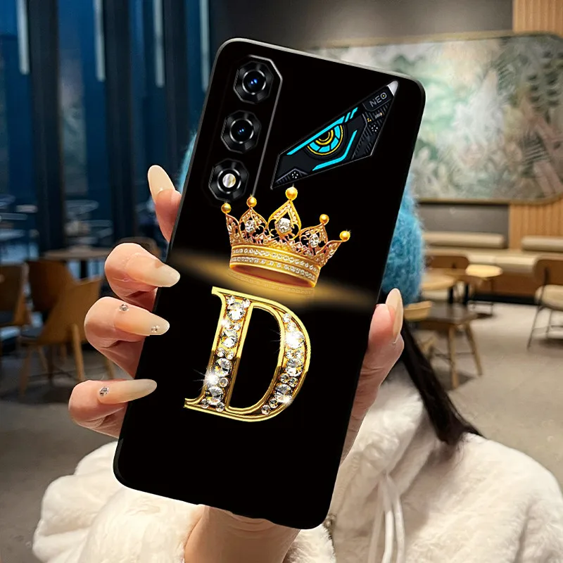 Newest Crown Letter Couple Phone Case - Soft Black Candy Shockproof Casing
