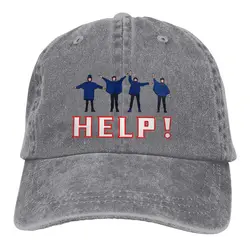 Washed Men's Baseball Cap Help Trucker Snapback Caps Dad Hat The Beatle Band Golf Hats
