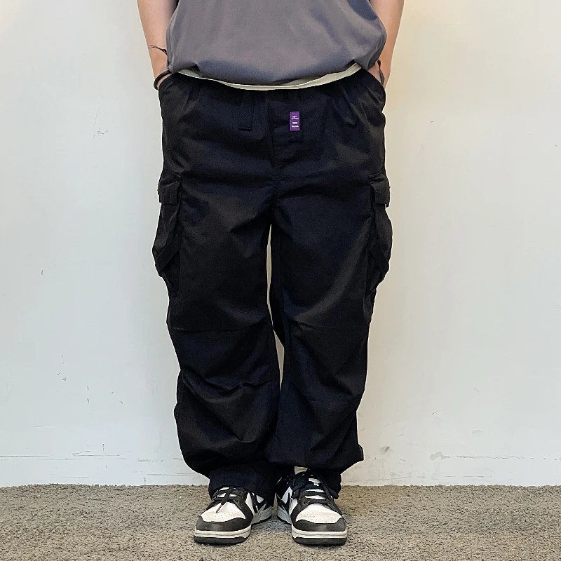 American Vintage Cargo Pants Men Clothing Multi-Pocket Straight Trousers