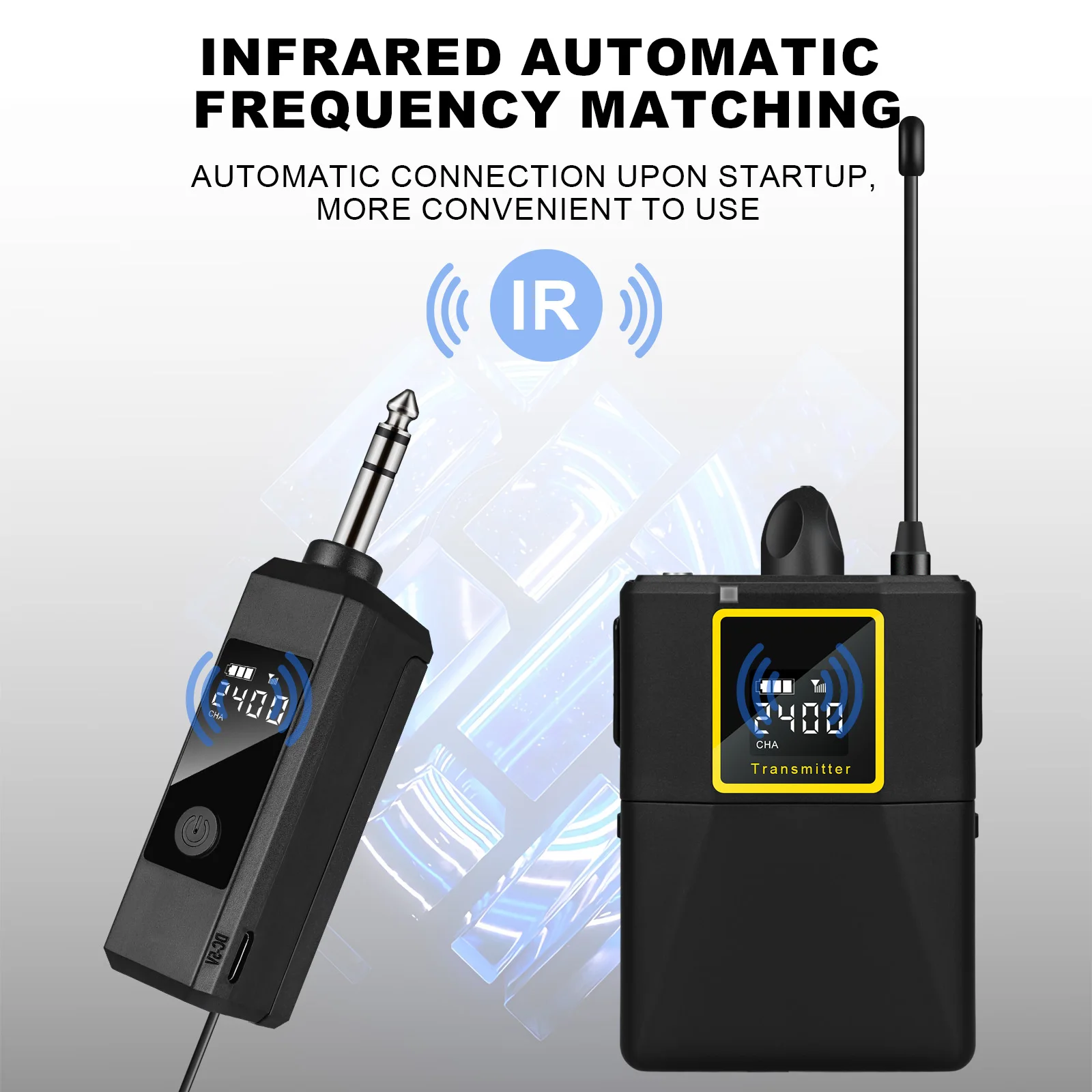 Microphone Sans Fil Uhf Portable 2 En 1 Casque Professionnel Micro