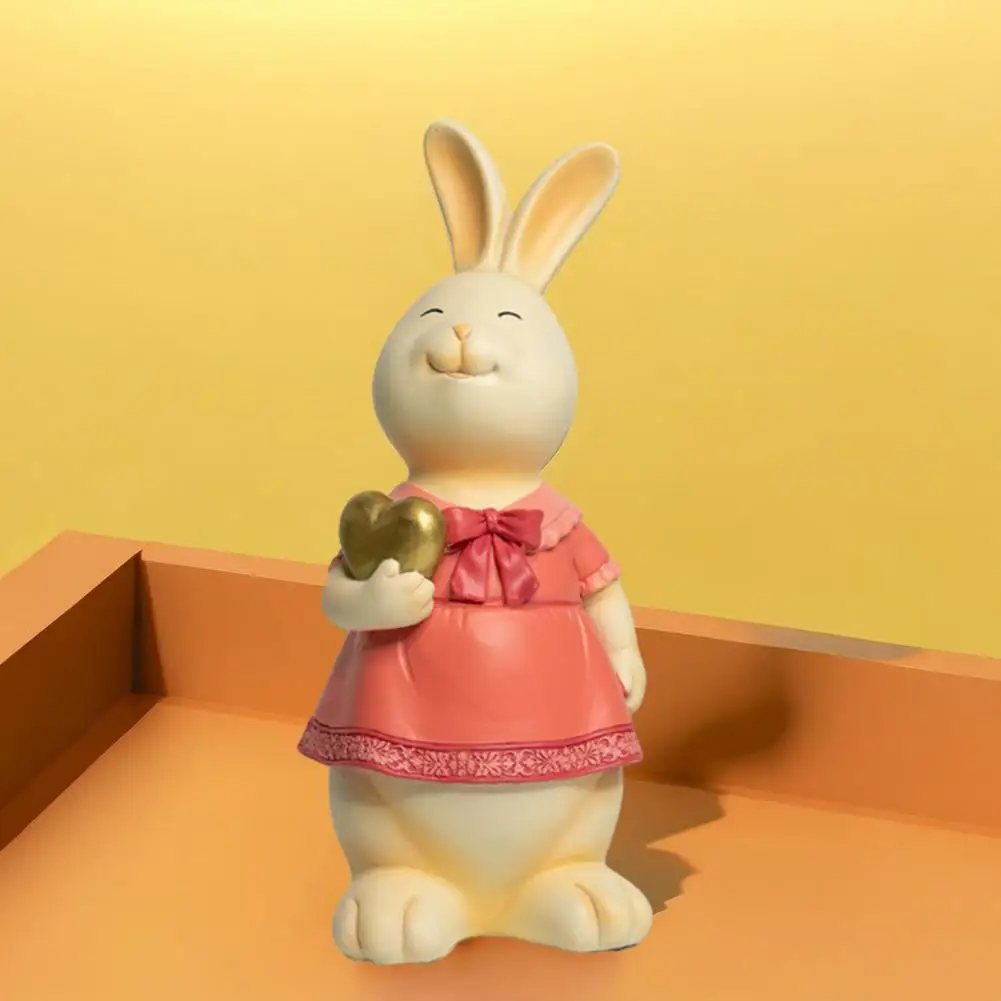 

Статуэтка кролика, реалистичное украшение для офиса, домашнее украшение, искусственная смола, парная Статуэтка кролика для комнаты, стола для A
