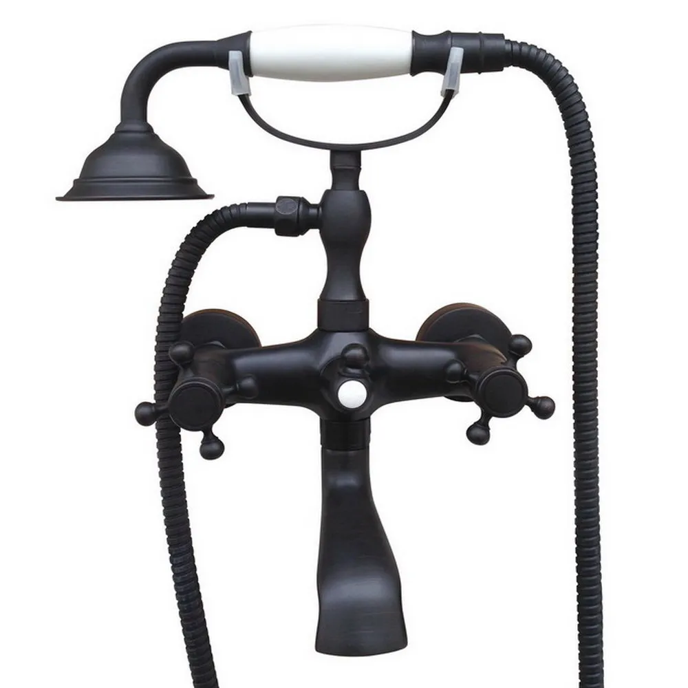 

Наполнитель для ванной комнаты, черный, с масляным покрытием, бронзовый, настенный, с двумя перекрестными ручками, atf605